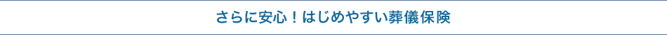 さらに安心！ はじめやすい葬儀保険